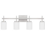 Quoizel - Quoizel WLB8631 Wilburn Bath 4 LED Light, Brushed Nickel - Opal etched glass casts a warm, ambient glow in the Wilburn wall sconce and bath light collection. The minimalist silhouette is accentuated by clean straight lines and a gleaming rectangular backplate. Choose from a variety of size and finish options to round out your home. Whichever you choose, Wilburn's integrated LED light source is guaranteed to shine in any hallway, bathroom or living area.