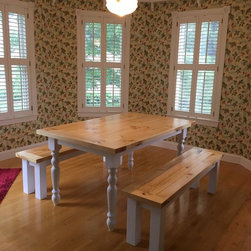 Natural Pine with Painted Base - Dining Sets