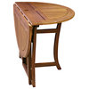 Round Eucalyptus Folding Dining Table, 43"