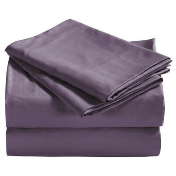 Dobby Stripe Sheet Set with Pillowcases Soft 1800 Count Bamboo Feel Deep Pockets