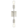 Berbella 2-Light Bathroom Wall Sconce, Brushed Nickel