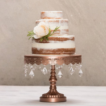 Sophia 10-Inch Rose Gold Cake Stand by Amalfi Decor