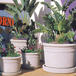 Concrete Ribbed Planter - Outdoor Pots And Planters
