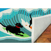 Frontporch Surfing Dogs Indoor/Outdoor Area Rug, Ocean, 2'x3'