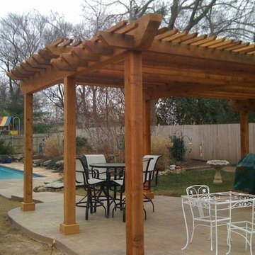 Transformed Backyard Grilling Pergola
