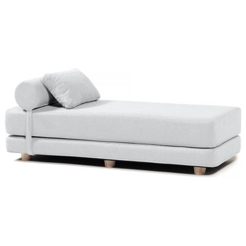 Jaxx Avida Daybed, Fold Out Queen Sleeper / Lounger Premium Boucle, Boucle White