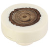 Beauty Art 1-1/2 in. White and Wood Round Drawer Cabinet Knob
