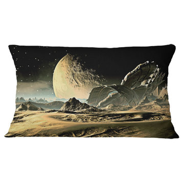 Crashed Spaceship Contemporary Throw Pillow, 12"x20"