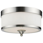 Z-Lite - Z-Lite 308F-BN Cosmopolitan - 3 Light Flush Mount - For a cutting edge modern fixture, look no furtherCosmopolitan 3 Light Brushed Nickel White *UL Approved: YES Energy Star Qualified: n/a ADA Certified: n/a  *Number of Lights: Lamp: 3-*Wattage:60w Medium bulb(s) *Bulb Included:No *Bulb Type:Medium *Finish Type:Brushed Nickel