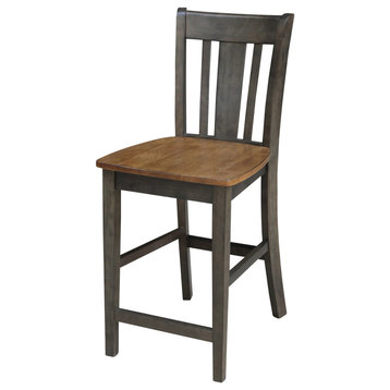 San Remo Counter Height Stool, Hickory/Washed Coal, 24"