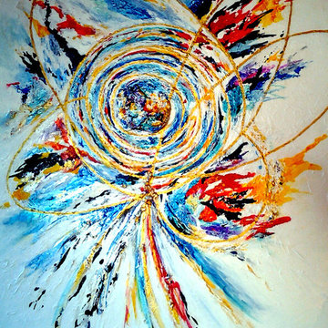 Textured Abstract painting called Explosion of The Nucleous~