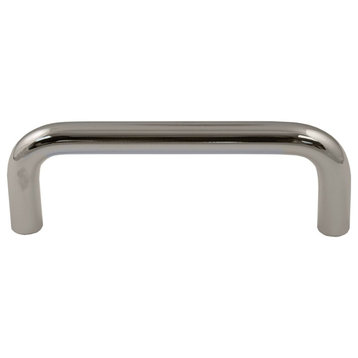 Steel Wire Cabinet Pull, 3", Polished Chrome