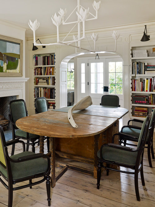 Dining Room Ideas Houzz - Dining Room Wallpaper | Houzz - Like the grey marble finish top on the island.