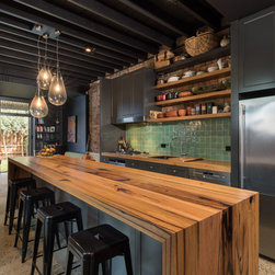 Recycled Messmate double waterfall timber island - Kitchen Benchtops