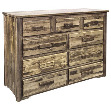 Montana Woodworks Homestead Transitional Solid Wood Dresser in Brown