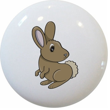 Bunny Rabbit Ceramic Cabinet Drawer Knob