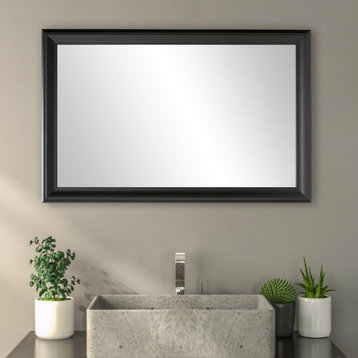 Woodford Framed Wall Mirror, Black, 36" X 24"