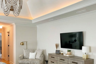 Example of a beach style bedroom design in Chicago