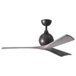 Matthews Fan - Irene 3-Blade Paddle Fan With Barn Wood Tone Blades, Bronze Finish, 52" - Cutting a figure like no other, the Irene-3 is rustic, yet strikingly modern design that transforms the look of any space it inhabits. Lauded by designers for how the solid wooden blades are neatly joined, this indoor ceiling fan makes your space feel cooler and more comfortable. The globe-shaped body makes the style more personable, and even helps uphold that signature minimal profile. As the original model that started the line, the Irene-3 brings a warm and natural feel to any modern home.