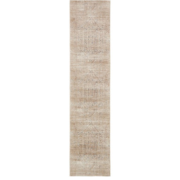 Transitional Cottage 3'x13' Runner Taupe Area Rug
