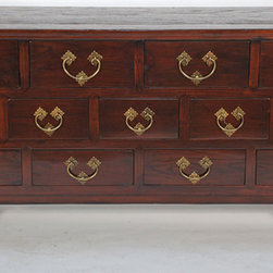 Asian-Inspired Buffet Console Cabinet with 13 Drawers - Buffets And Sideboards