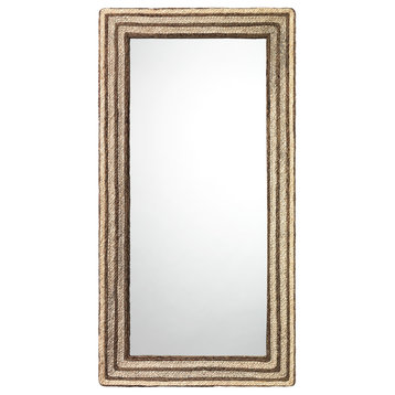 Evergreen Braided Seagrass Rectangle Mirror, Natural