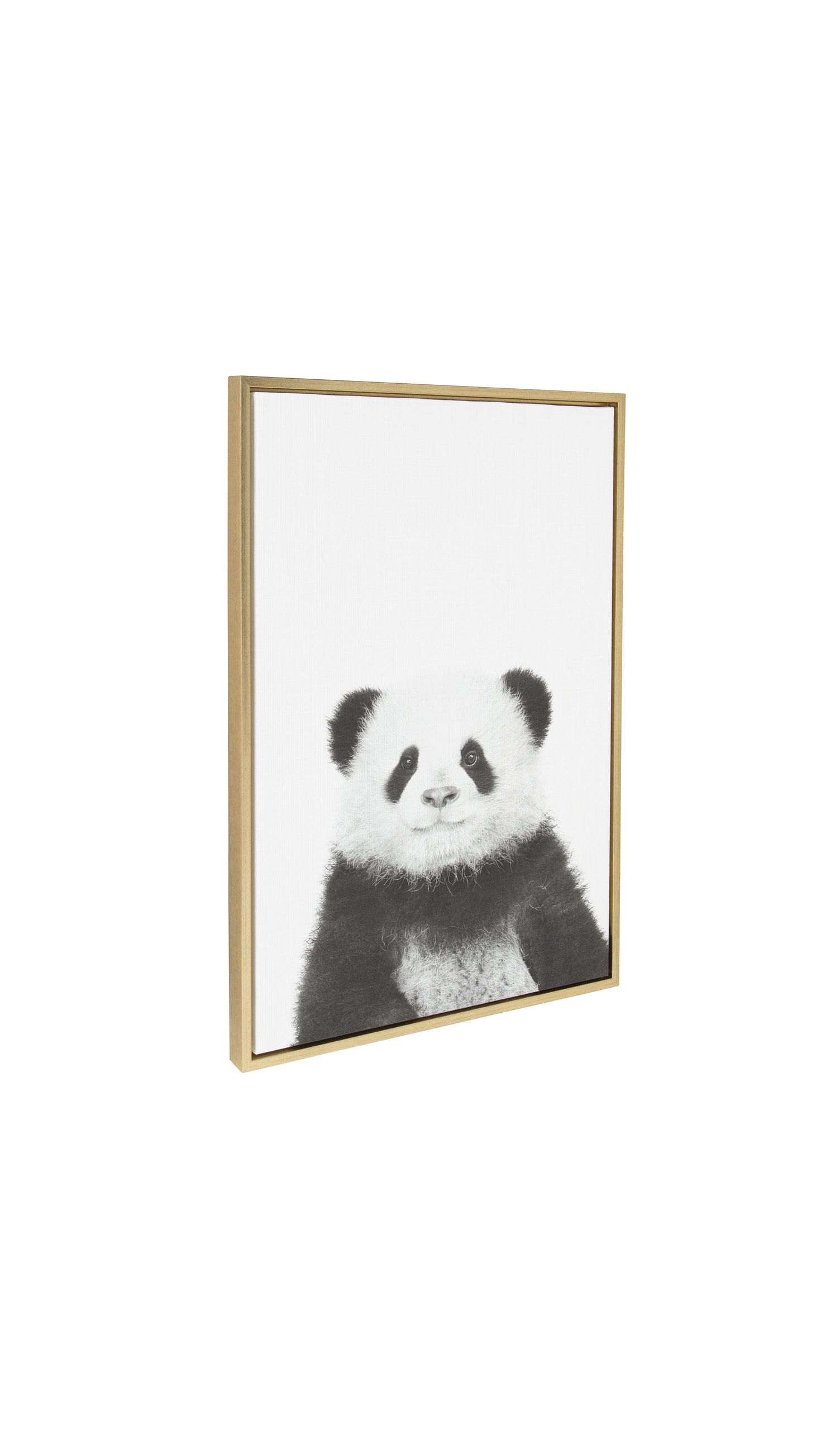 Sylvie Panda Portrait Framed Canvas Wall Art by Simon Te Tai, Gold ...