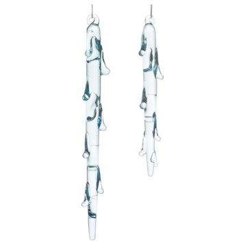 Melted Glass Icicle Drop Ornament, 12-Piece Set