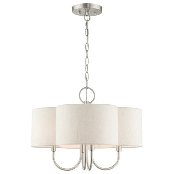 Brushed Nickel French Country, Floral, Transitional, Chandelier