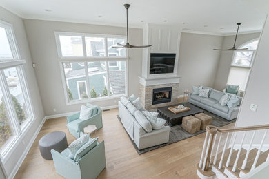 Inspiration for a coastal living room remodel in Other