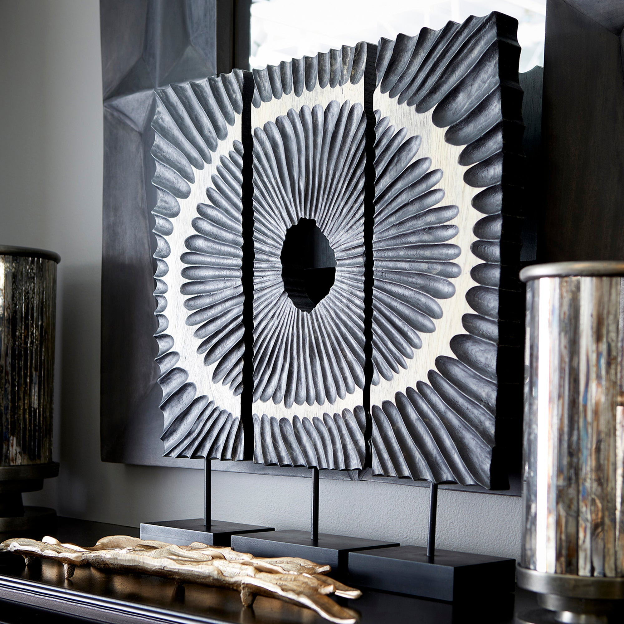 Sculptural Ruffle Pattern Ruffle Sculpture, Black - Farmhouse - Decorative Objects And Figurines ...