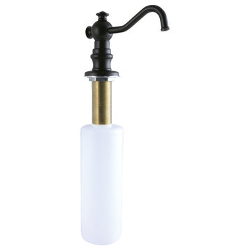 Kingston Brass Curved Nozzle Metal Soap Dispenser, Matte Black