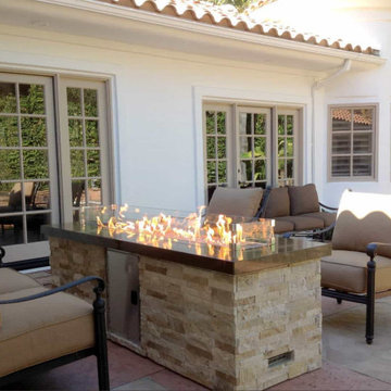 Outdoor Linear Fire Table – Custom with Stack Stone