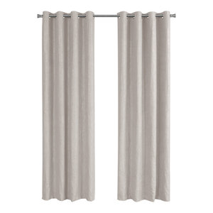 Room Darkening Curtain Panel In Ivory Set Of 2 Contemporary Room Darkening Curtain Panel In Ivory