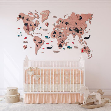 3D WOODEN WORLD MAPS - HARDWAX AND PRINT