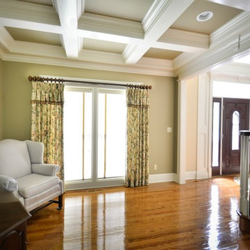 Draperies with valance an tassel trim