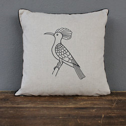 embroidered black pillow - Decorative Pillows
