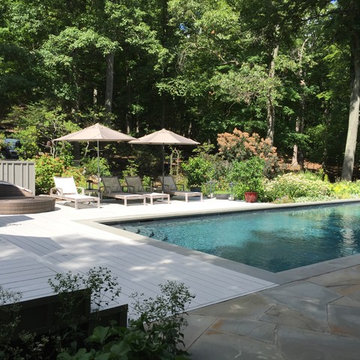 (Irregular) Blue stone, Field Stone Pool Patio Installation