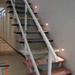 Steel stairs with glass panel - Products
