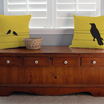 RoomCraft "Birds on a Wire Silhouette" Bedding and Room Decorations