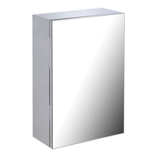 Oval Wall Mounted Medicine Cabinet Brushed Stainless Steel Bathroom Storage  Cabinet w/Mirror 26 x 18 Hanging Double Shelf Renovators Supply