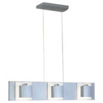 Jesco Lighting - Jesco Lighting PD602 Mira - Six Light Adjustable Pendant - The MIRA light element is a beautiful two-tone textured metallic gray frame on a frosted glass overlay for soft even up/down illumination, finished with a chrome accent. The Mira collection includes a 6-light adjustable pendant and a matching wall sconce. Perfect for the corporate boardroom, the quiet sophisticated restaurant, or over a dining table in a home.  Shade Included: TRUE  Dimable: TRUEMira Six Light Adjustable Pendant Grey/Chrome Frosted Glass *UL Approved: YES *Energy Star Qualified: n/a  *ADA Certified: n/a  *Number of Lights: Lamp: 6-*Wattage:35w G9 bulb(s) *Bulb Included:No *Bulb Type:G9 *Finish Type:Grey/Chrome