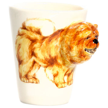 Chow Chow 3D Ceramic Mug, Brown