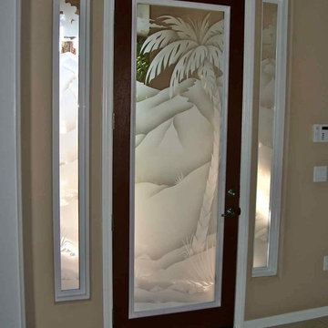 Glass Doors - Frosted Glass Front Entry Doors - PALMS 2D