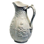 International Parian Ware - Consigned Antique Victorian International Parian Ware Relief Pitcher Circa 1862 - Small pitcher with figures engaged in scholarly pursuits.