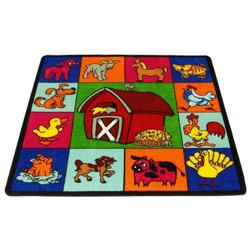 Farm For Babies #2015 5'x5' Children's Educational and Play Rug