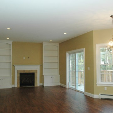 Living Room with Built ins and Fireplace
