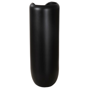 Interval Wood Vase, Black, Large