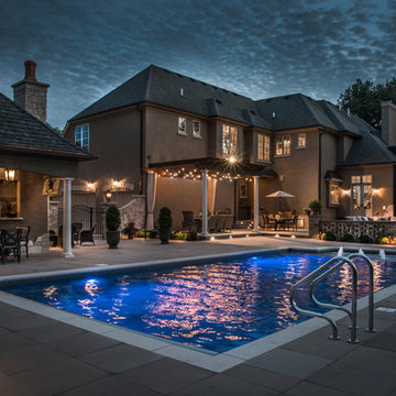 Naperville, IL Swimming Pool With Offset Sunshelf