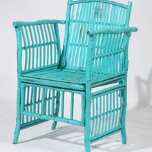 bamboo chairs turquiose